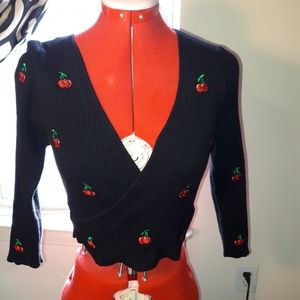 Retro long wrap sweater